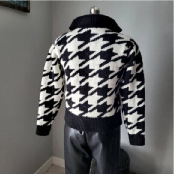 DEX Houndstooth Cropped Mock Neck Sweater NWT Sz XL - Picture 10 of 14